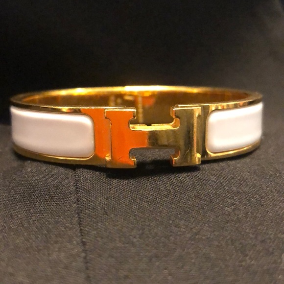 Hermes Jewelry - Hermès Clic Clac H Thin White Yellow Gold